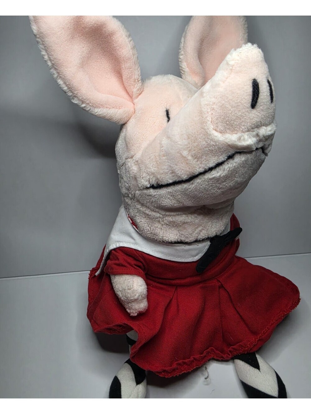 GUND OLIVIA THE PIG PLUSH Red Sailor Dress Striped Tights